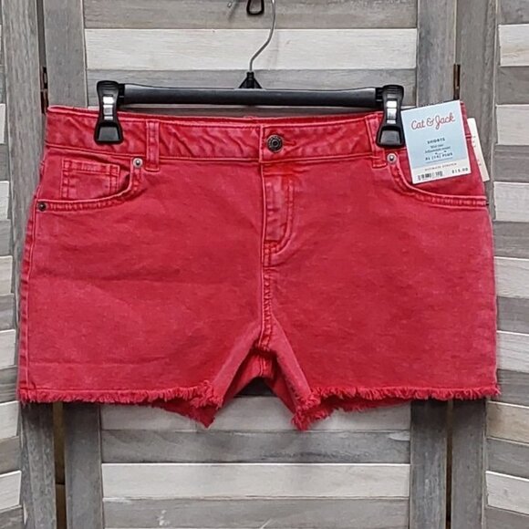 Girls' Mid-Rise Jean Shorts | Cat & Jack | XL (14) Plus - Picture 1 of 13